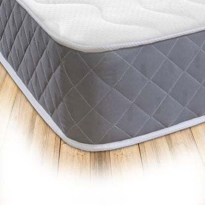 Starlight Beds Close Flame 8-Inch Deep Hybrid Small Single Mattress with Memory Foam Layer – Soft, Grey, Sprung (2ft6 x 6ft3 x 20cm)