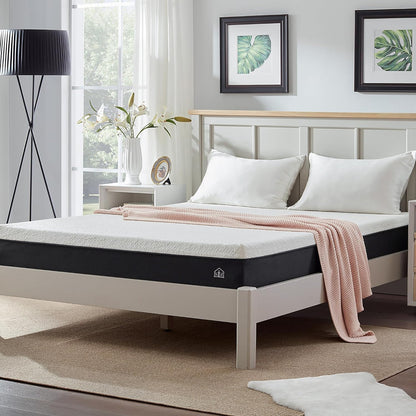 Classic Living Aether Memory Foam Mattress with Cooling Gel Foam - 18 cm Medium Firm Single Mattress in a Box, White, 90X190