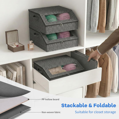 AURIVISTA Hat Storage Box for Baseball Caps, Holds up to 24 Caps,Gray