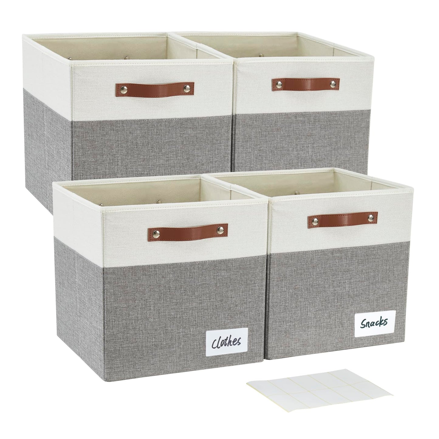 Bagnizer Collapsible Fabric Cube Storage Boxes, 33 x 33 x 33 cm, 4 Pack