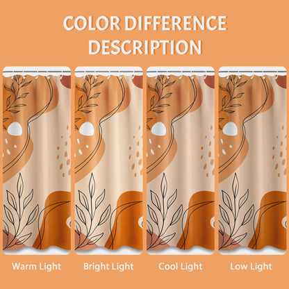 LanZanthic Burnt Orange Shower Curtains for Bathroom Orange Mid Century Modern Wet Room Shower Curtain with hooks, Mould Proof Resistant, Waterproof
