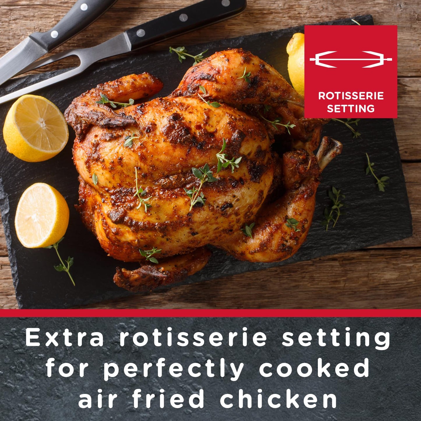 Sensio Home Gourmet Pro Clean Cook Air Fryer Oven - Dehydrator 1600W | 15L Capacity with Rotisserie Function and 14 Digital Preset Programs, Family