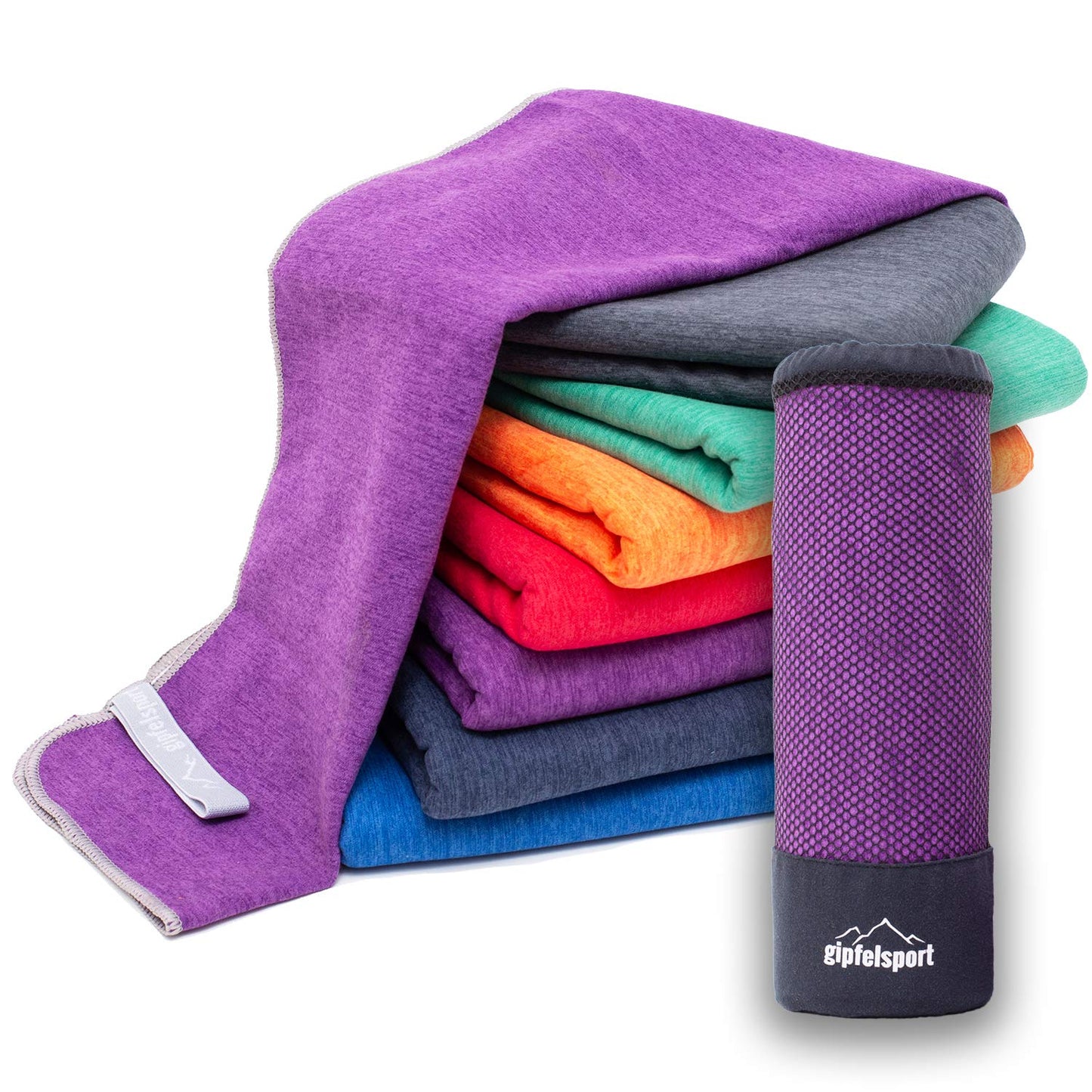 gipfelsport Microfibre Towel purple Set2 1x S(80x40cm) & 1x XL(180x80cm)