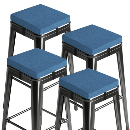 MineCozy Bar Stool Cushions Square 12" x 12" Set of 4 Blue