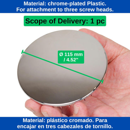 Cover for shower drain, Ø 115 mm, compatible with Viega Tempoplex drain set from model year 2006, suitable for model 6964.0, for drain hole Ø 90 mm