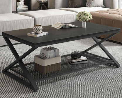 LVB Coffee Table for Living Room Coffee Tables With Storage 120cm Black Oak