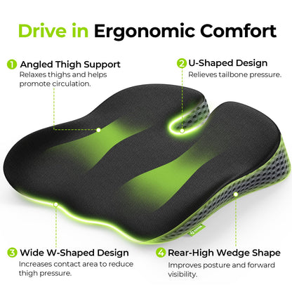 AUVON Wedge Car Seat Cushion, Improve Driving Visibility & Driving Comfort