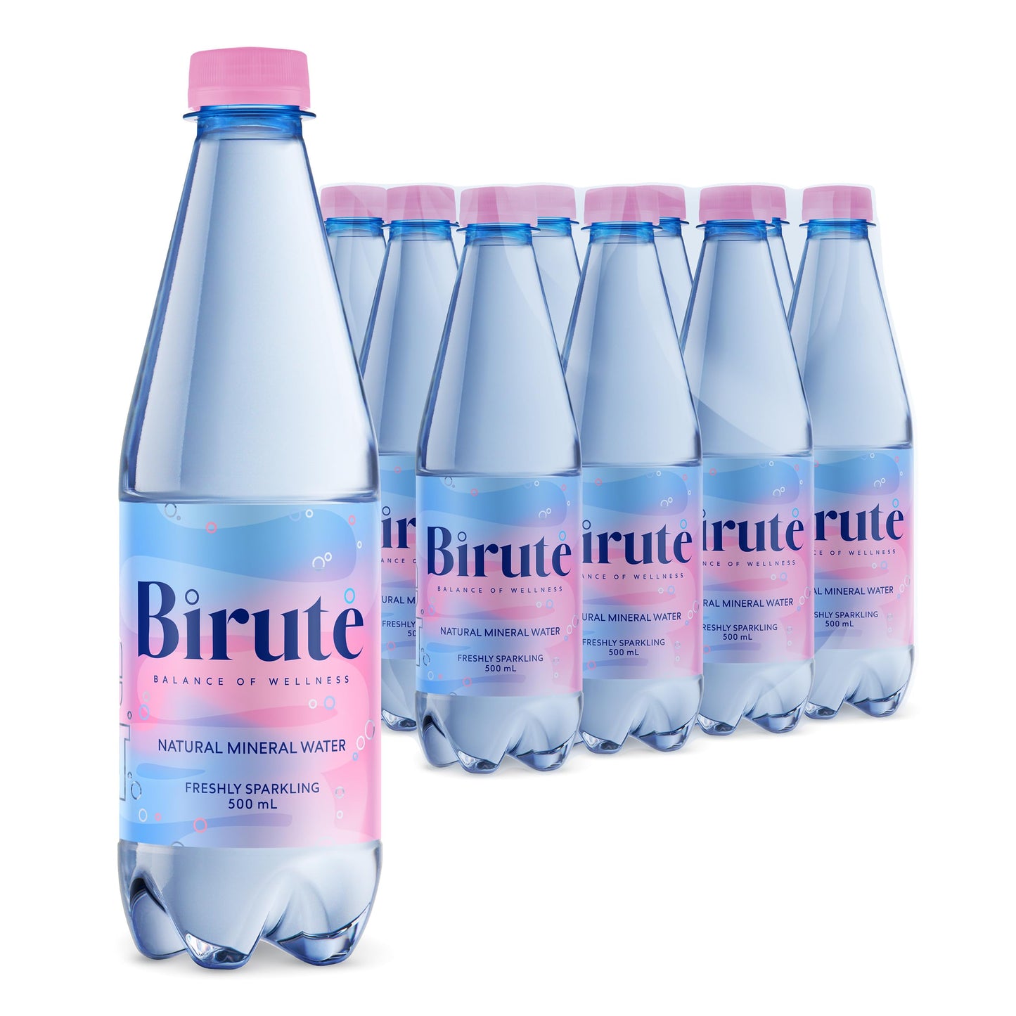 BIRUT? Sparkling Natural Mineral Water 500 ml Pack of 12 For Maximum Hydration Full of Essential Minerals such as Calcium, Magnesium, Drink Perfectly