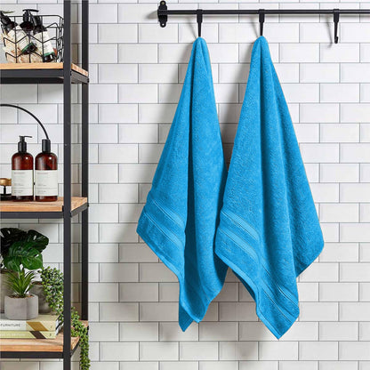 Christy Chroma Blue Towel Set | Set of 6 | 2 Bath 2 Hand 2 Face | Highly Absorbent Heavyweight 675GSM | Bold and Bright