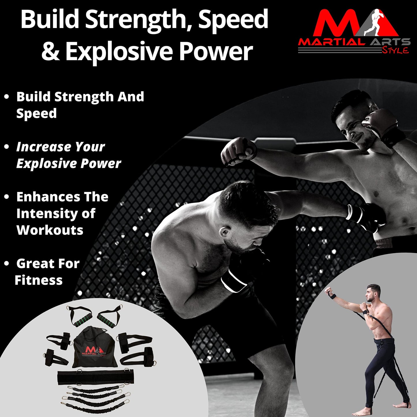 Boxing Bands, Boxing Resistance Bands, Full Body Resistance Band, MMA Training Equipment, Boxing Equipment, Punching Bands, 150 lbs Bands For Home