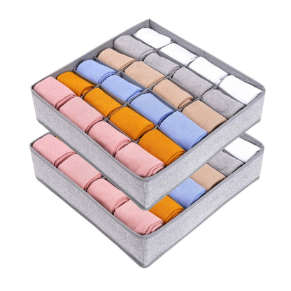 Joyoldelf Drawer Organisers Dividers 2 Packs Wardrobe Organiser, 24 Cell Collapsible Closet Cabinet Organizer Underwear Storage Boxes for Storing