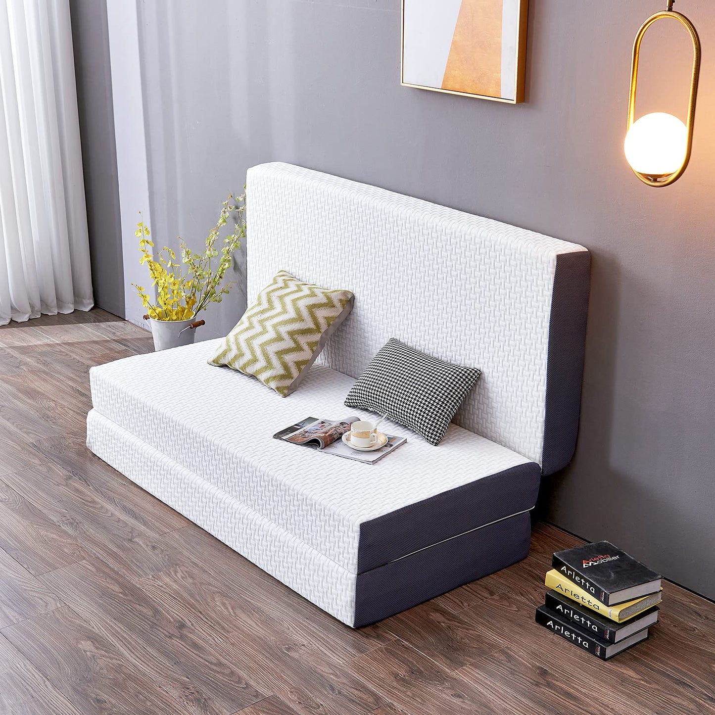 Inofia Folding Mattress Double,15cm Memory Foam Foldable Mattress, Guest Folding Mattress with Washable Cover,Foldable in Three,Bed in a