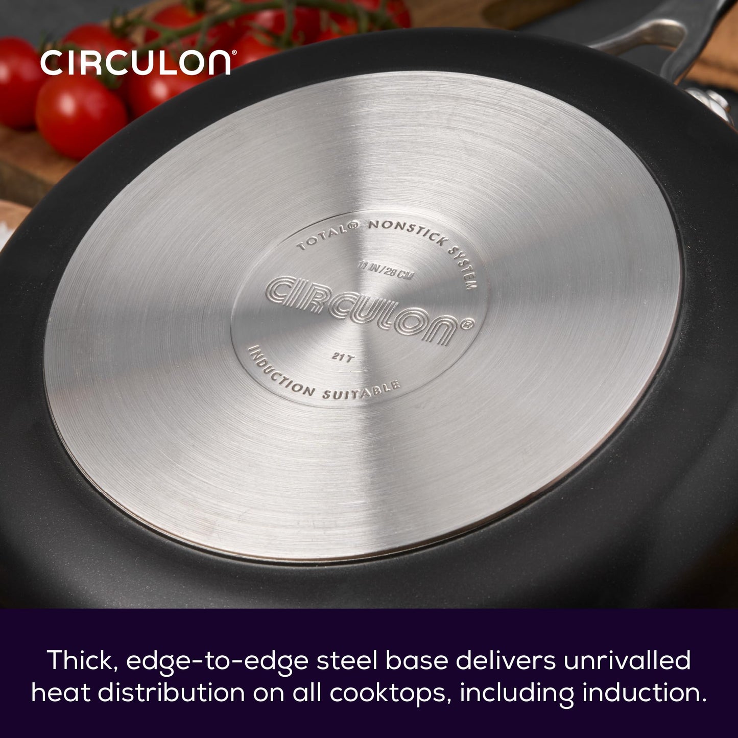 Circulon Style Hard Anodised Sauteuse, 24cm/2.8L, Black