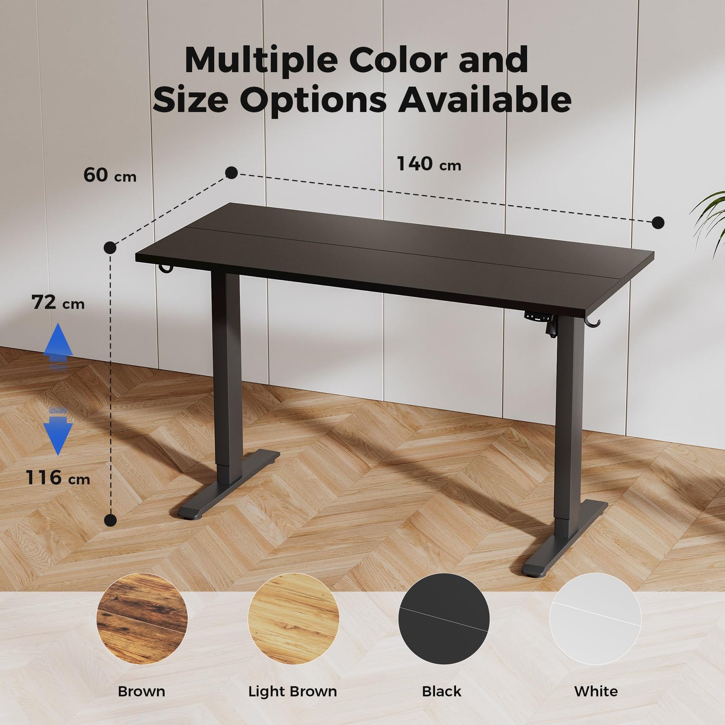 Agilestic Electric Standing Desk, 2 Memory Buttons, 140x60cm