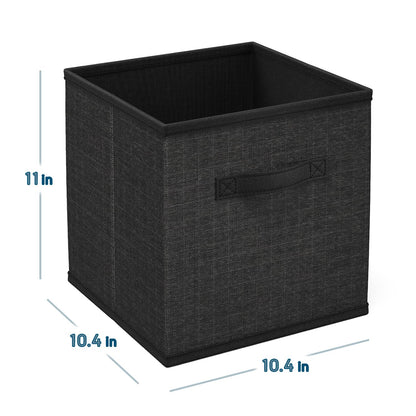 Nestl Foldable 9 Cube Storage Organizer Bins, Black Fabric Storage Cubes, 11-Inch Square Cube Storage Bins for Closet, Bedroom, Playroom and More