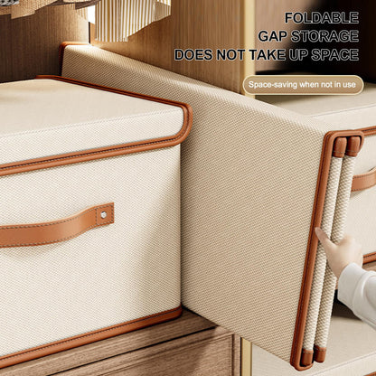 Vbvbip 4 PCS Oxford Fabric Storage Bins with Attached Lid - Large Clothes Organizer (44x30x29cm), Breathable Collapsible Closet Bins for Clothing