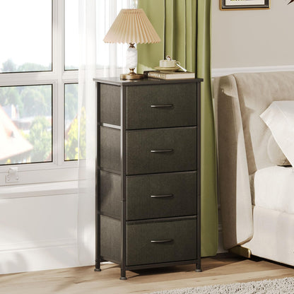 CAIYUN Chest of Drawers Bedroom, 4 Drawers Tall Dresser, Dresser for Bedroom Entryway Hallway Wardrobe, Closet Storage Drawer, Black