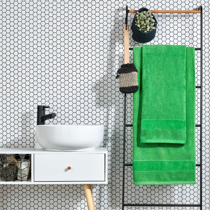 Christy Prism Hand Towel Set | 2 pieces | Vibrant Colours | 100% Turkish Cotton | Super Soft and Fluffy | Quick Dry | Absinthe Green