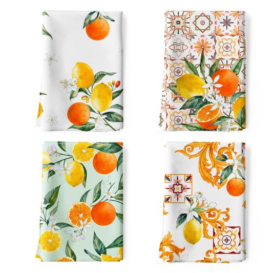 Arquiel Lemon Kitchen Towel 100% Cotton Quick Dry Dish Towels 50 x 70CM, Dishcloth Hand Towels for Housewarming Gifts Dining, Home, Wedding, Banquet,