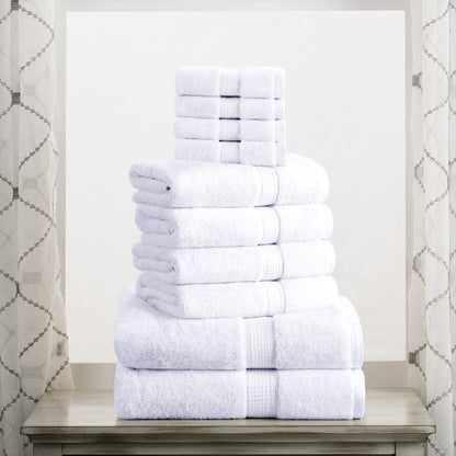 Superior Egyptian Cotton Pile 10 Piece Towel Set, Includes 2 Bath, 4 Hand, 4 Face Towels/Washcloths, Ultra Soft Luxury Towels, Thick Plush Essentials