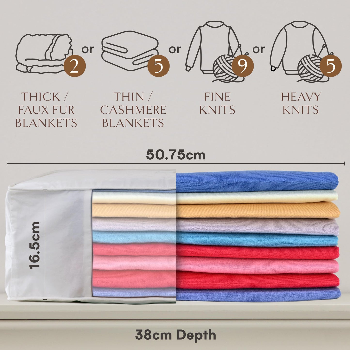 Hayden Hill Luxury Organic Cotton Sweater and Blanket Storage Bag 20 Inch