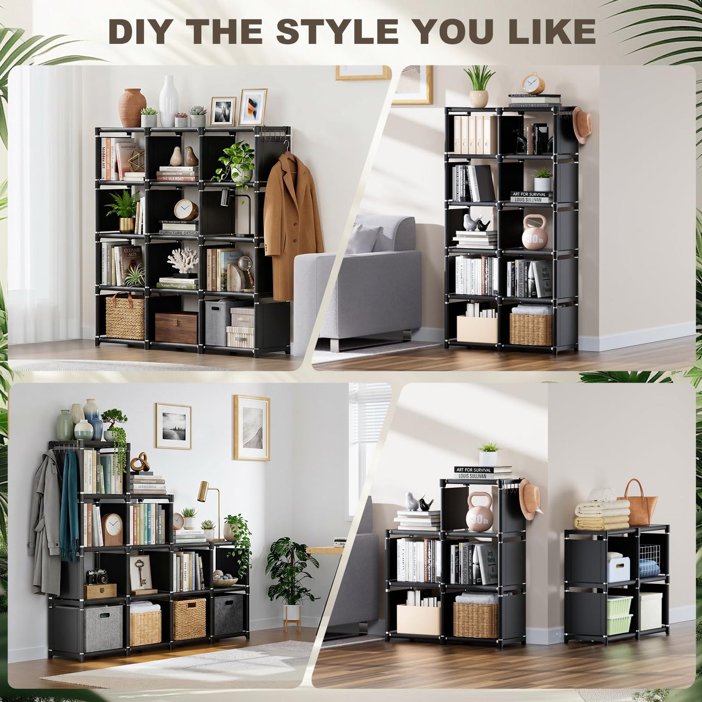 Mavivegue 12 Cube Storage Unit Book Shelf,DIY Bookcase,