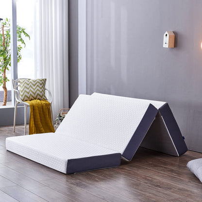 Inofia Folding Mattress Double,15cm Memory Foam Foldable Mattress, Guest Folding Mattress with Washable Cover,Foldable in Three,Bed in a