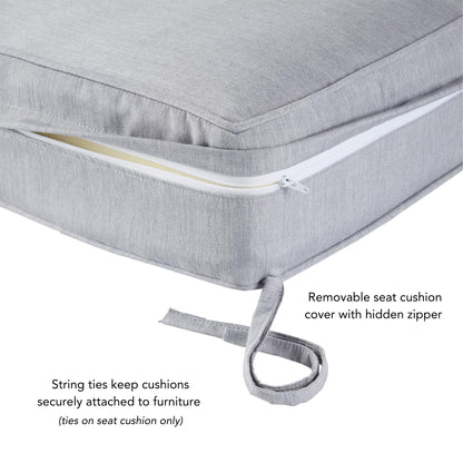 Greendale Home Fashions Outdoor 2-Piece Sunbrella Fabric Deep Seat Cushion Set, Concrete