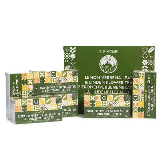 Alpi Nature Lemon Verbena and Linden Flower Tea, 120 Tea Bags, 120g 4.2 oz, Pack of 6 x 20 Bags of 1g each