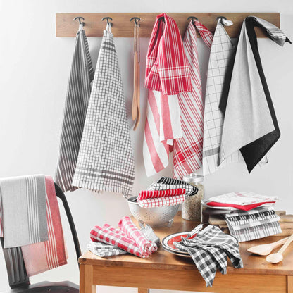 Douceur d'Intérieur, 2 Tea Towels (50 x 70 cm) Classico Anthracite Terry Cloth, Small