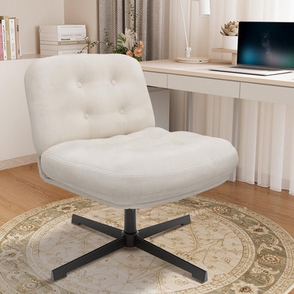 COLAMY 360° Swivel Home Office Chair – Thick Padded Corduroy Desk Chair with Metal Base, Modern Comfortable Computer Chair for Study or Living Room