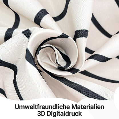 Lerores Shower Curtain 180 x 180 cm Geometric Curve, Weighted Hem, Anti-Mould Textile, Water-Repellent
