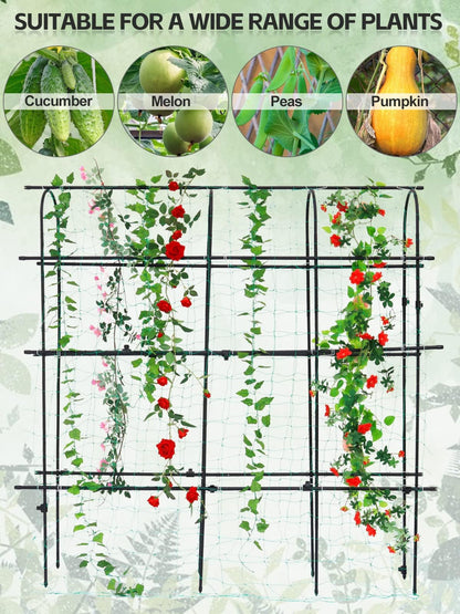 6?6 Feet Garden Trellis for Climbing Plant, Kalolary Large Garden Cucumber Trellis U-Frame Vegetable Beans Fruit Grow Trellises Rustproof Metal Plant