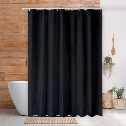 qtlines Shower Curtains for Bathroom, Machine Washable Waterproof Mould Resistant Polyester Fabric Curtains, Weighted Hem