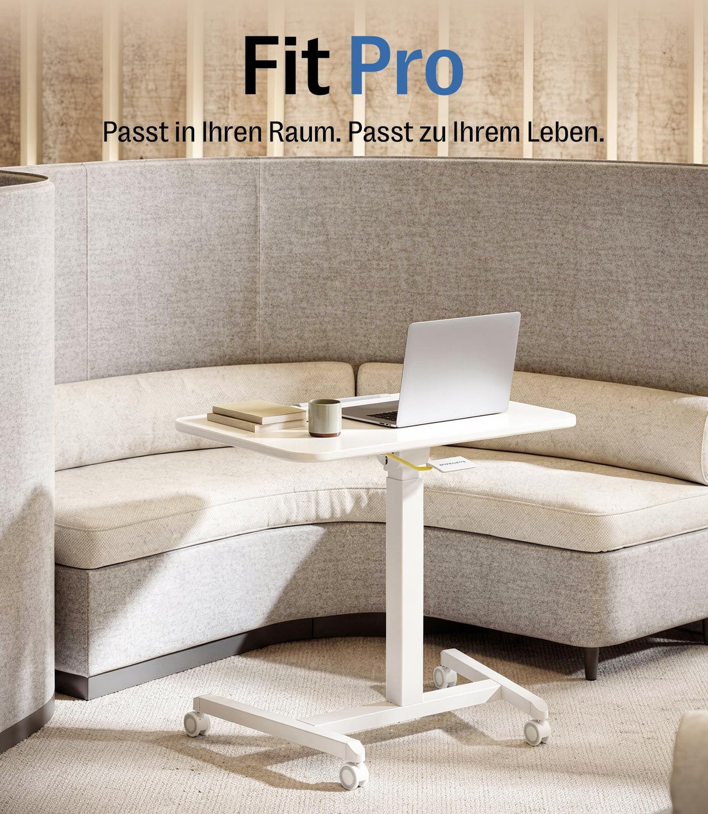 MAIDeSITe Fit Pro Over Bed Table with Wheels, Height Adjustable Desk