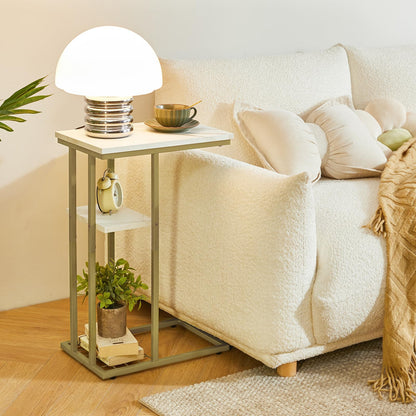 YMYNY C Shaped Side Table, Small Sofa Table Coffee Table for Small Space, Narrow Bedside Tables for Living Room, Bedroom, 40 × 26 × 61.5CM