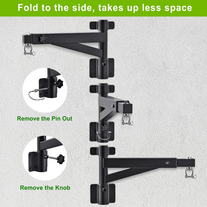 Kipika Heavy Bag Wall Mount - Rotatable Heavy-Duty Boxing Bag Bracket for Home Gym Indoor Use, Adjustable Length for Kickboxing, Muay Thai, and Speed
