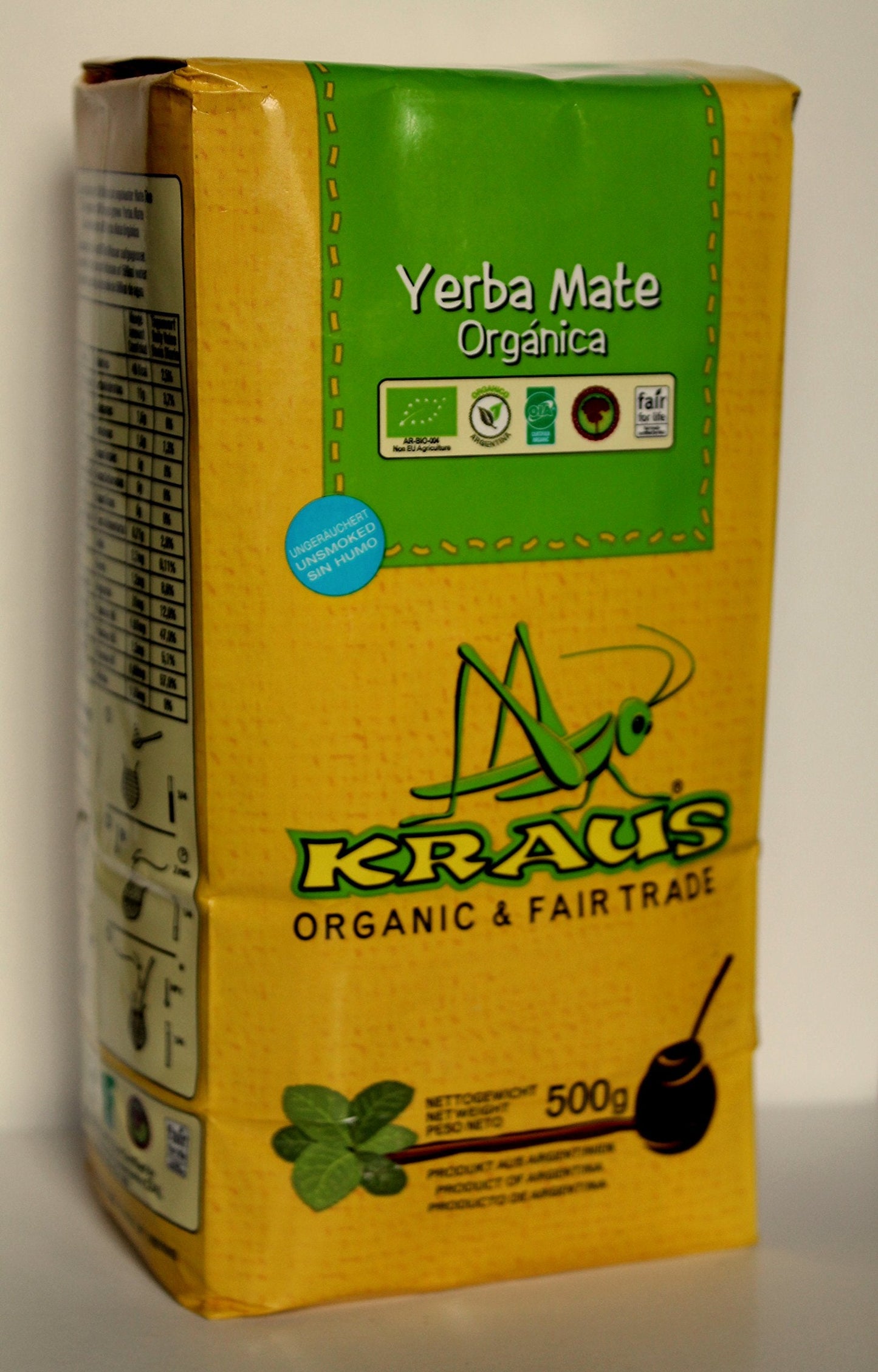 Yerba Mate Tea Kraus Organic Bio (3 x 500g)