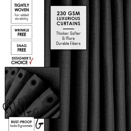 Clara Clark Coal Black Bathroom Set - Bathroom Sets with Shower Curtain and Rugs, 26PC Bathroom Accessory Set