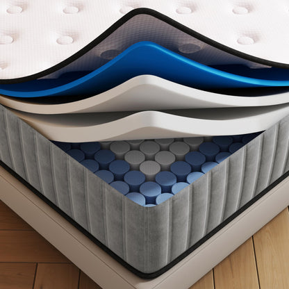 Matoresu 25CM Single Mattress with Innerspring Hybrid Memory Foam, Single Bed Mattress for Ultimate Support & Pressure Relief, Medium Firm Mattress in