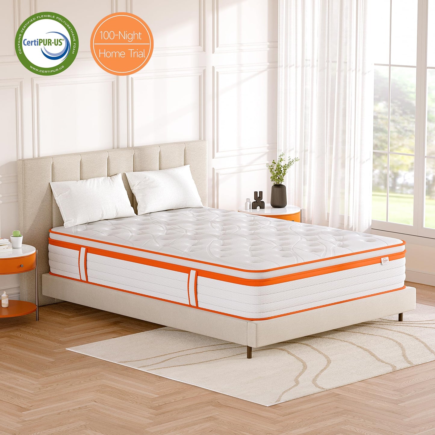 TeQsli Small Double Mattress 4FT, 10 Inch Memory Foam 7 Zone Support Small Double Mattress Pocket Sprungs Wave Memory Foam Hybrid - Medium Firm