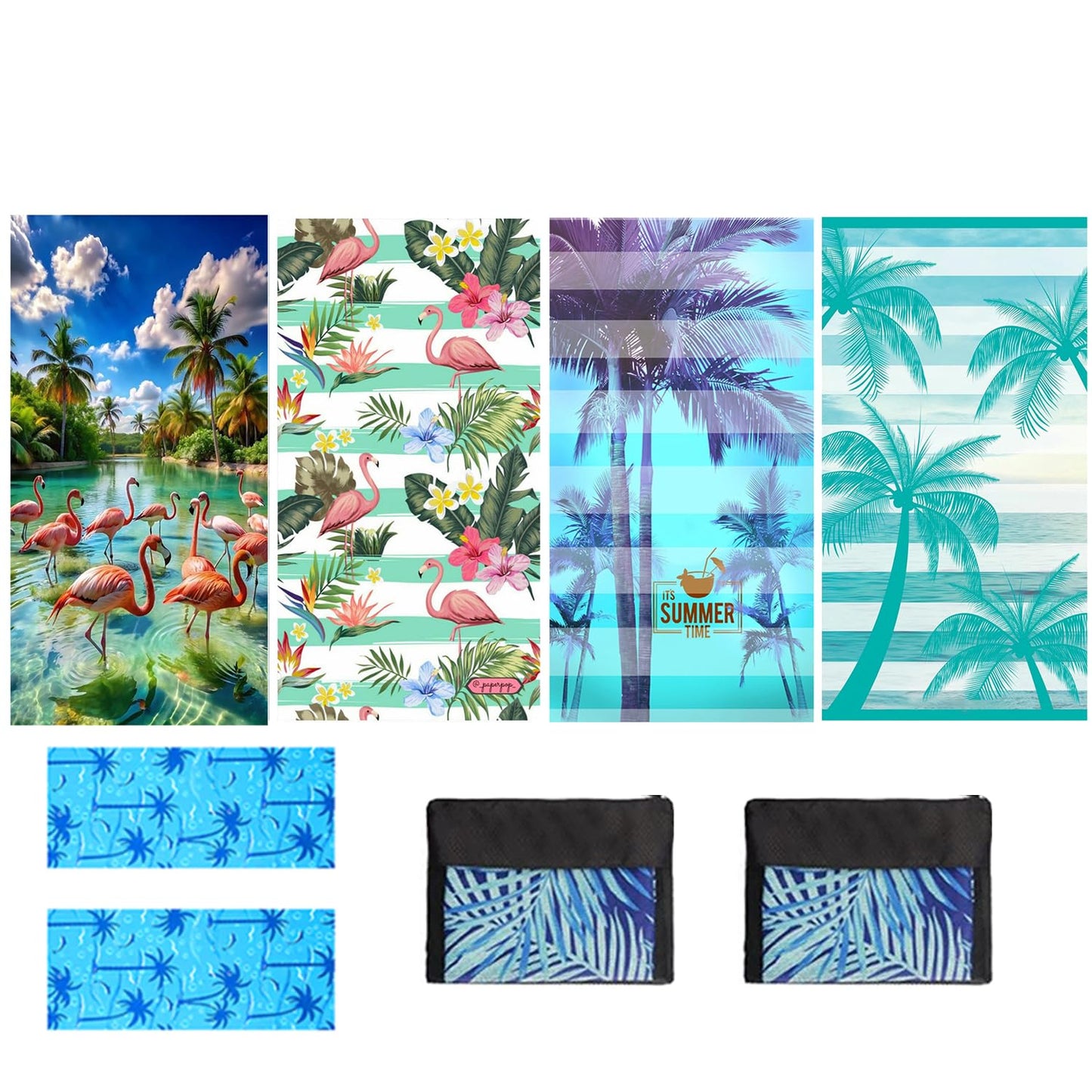 JAODFK 4 Pcs Microfibre Beach Towel 71"X32" Quick Dry Lightweight Sand Free Extra Large Thin Towels Travel Essentials For Adults Womens Swim Bath