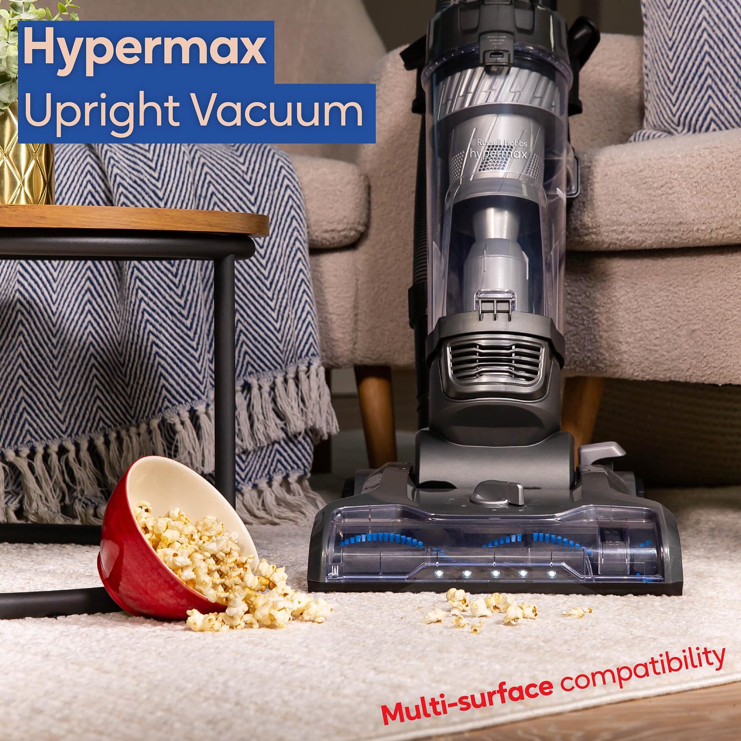 Russell Hobbs Vacuum RHUV7001, Upright Vaccum, Grey & Blue