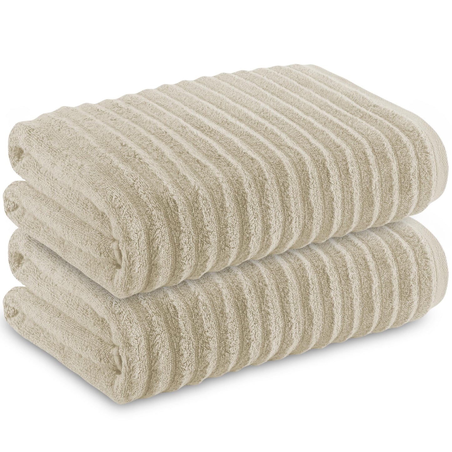 Towelogy Bamboo Extra Large Bath Towels (90x140cm, 2 Pack) - Highly Absorbent & Fast Drying Bath Sheets OEKO-TEX CERTIFIED (Ivory, 2)