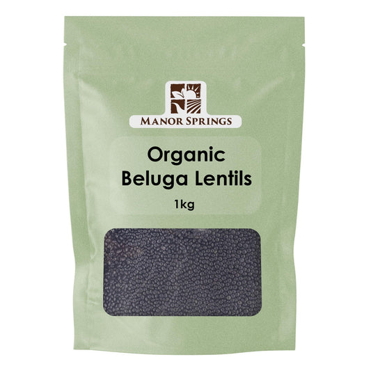 Organic Black Beluga Lentils 1kg by Manor Springs Organic