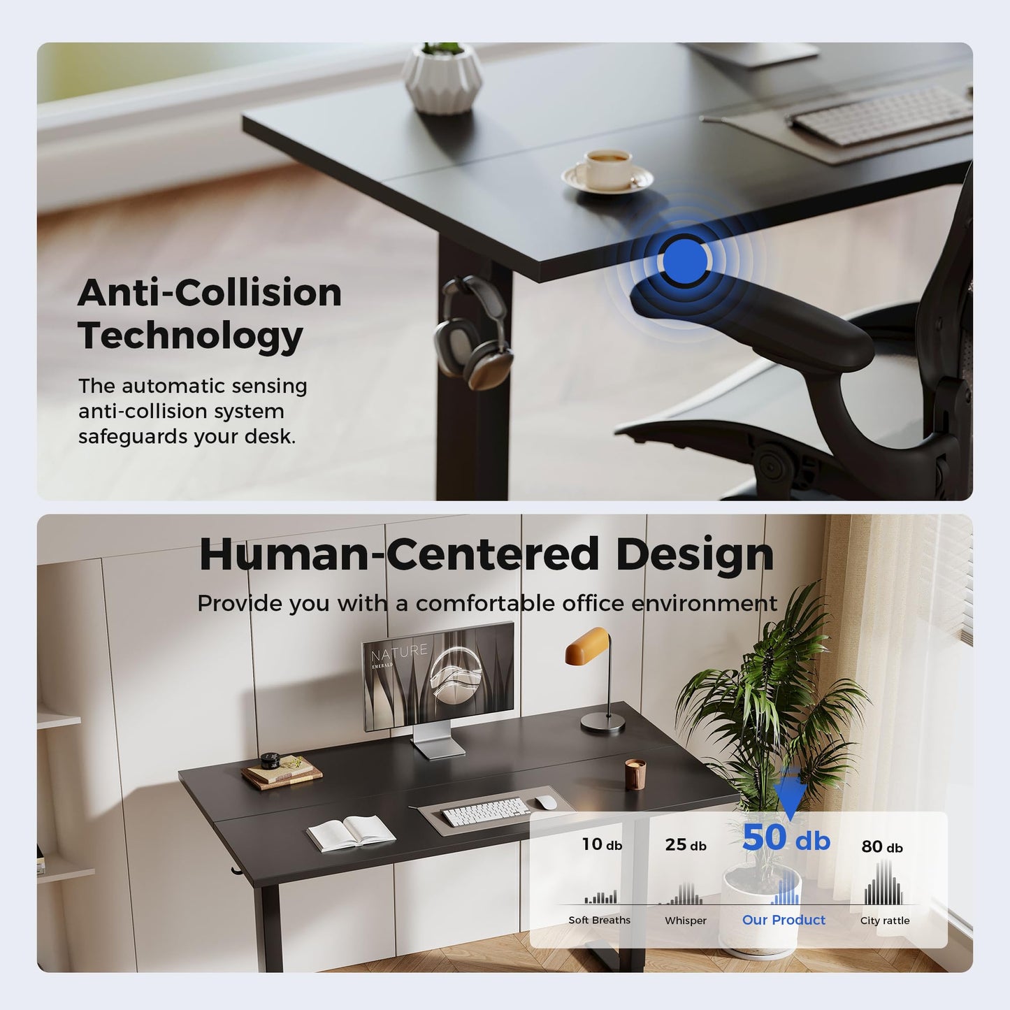 Agilestic Electric Standing Desk, 2 Memory Buttons, 130x60cm