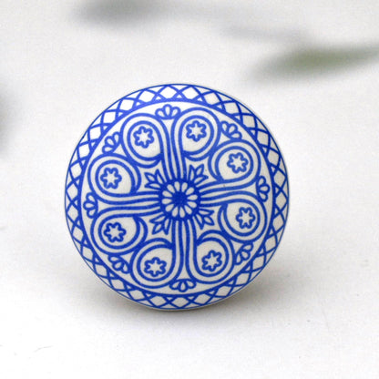 ARTISNO Ceramic Knobs Colorful Blue for Kitchen Cabinets Bathroom Cupboards Dresser Drawers Chest Handmade Pottery Set of 10