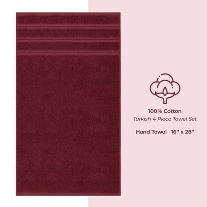 American Soft Linen Luxury Hand Towels for Bathroom, 100% Cotton Turkish 4 Piece Hand Towel Set, 600 GSM Hand Face Towels for Kitchen