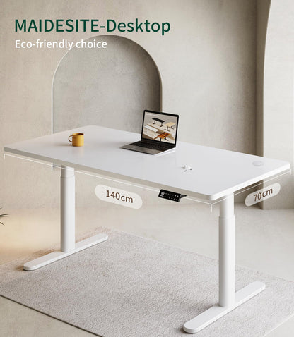 MAIDeSITe Table Top,Desktop for Height Adjustable Electric Standing Desk,White,140 * 70 * 2.5 cm