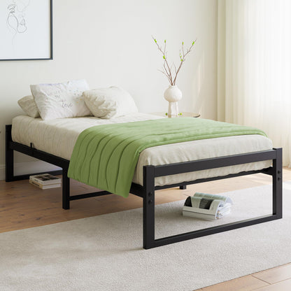 VECOCHO Bed 90 x 200 cm, Bed Frame 90 x 200 cm with Metal Slatted Frame, Black